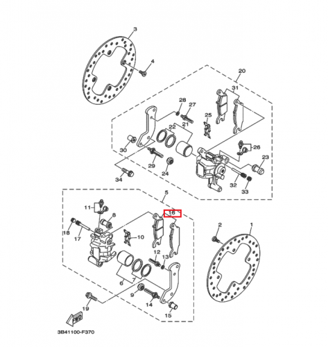 Тормозные колодки Yamaha Grizzly, задние левые FA445 фото 2 Тормозные колодки Yamaha Grizzly, задние левые FA445 фото 2